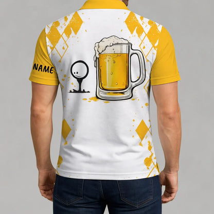 Funny Beer Golf Polo Shirt, Personalized Golf Beer Shirt, Custom Golfer Polo