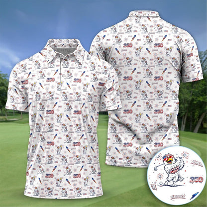 Patriotic Eagle Golf Polo Shirt, USA 250 Independence Day Polo