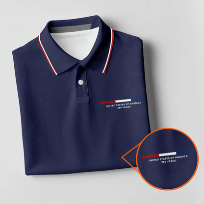 United States Of America 250 Years Navy Golf Shirt