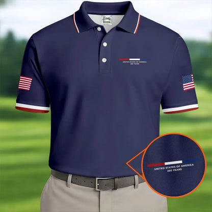 United States Of America 250 Years Navy Golf Shirt