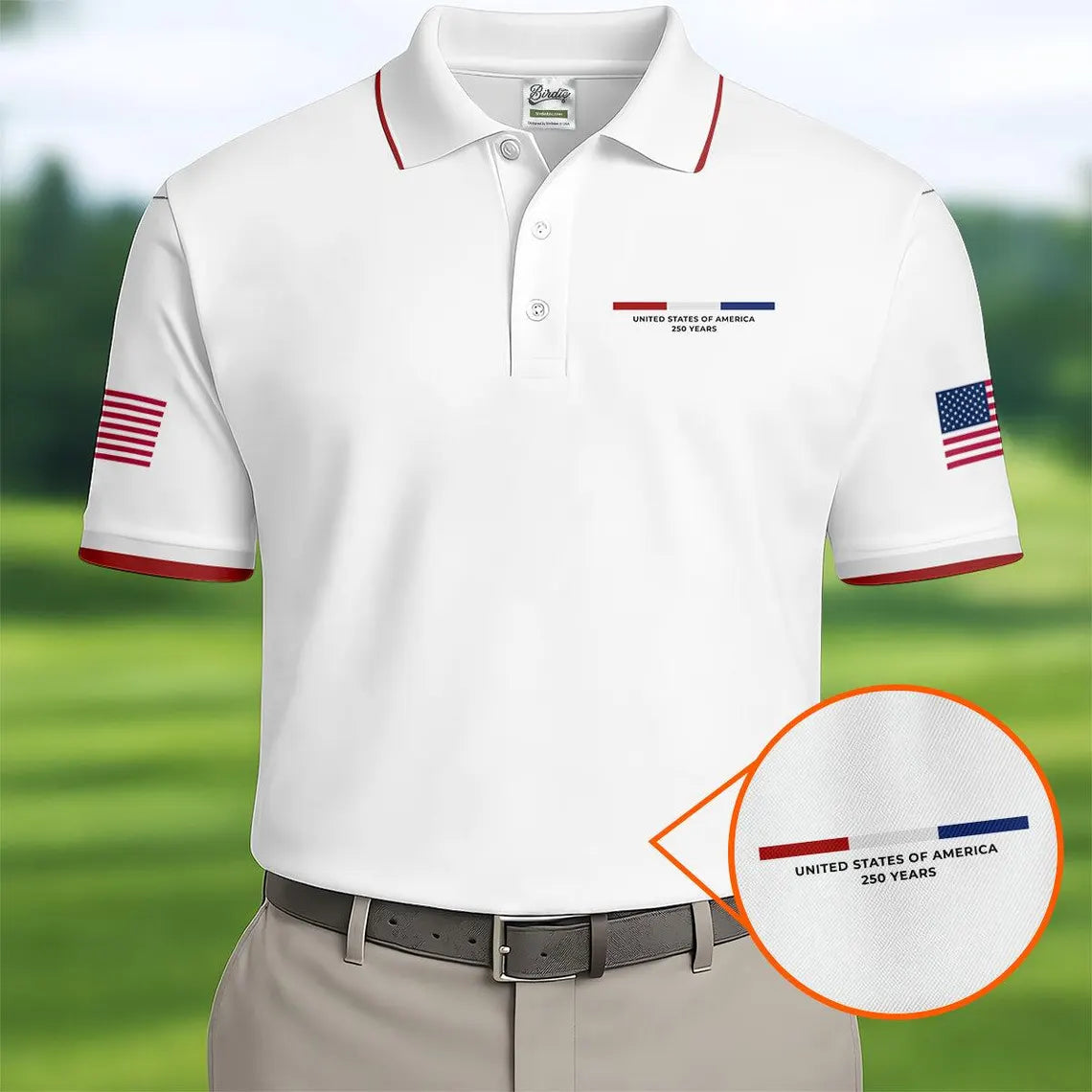 United States Of America 250 Years Navy Golf Shirt