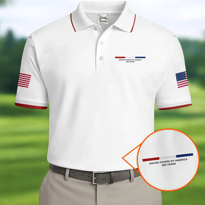 United States Of America 250 Years Navy Golf Shirt