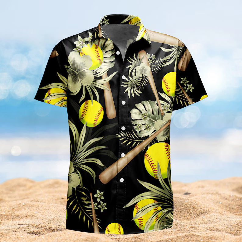 Softball Hawaiian Shirt, Baseball Lover Shirt