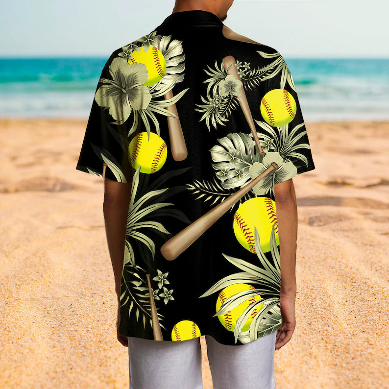 Softball Hawaiian Shirt, Baseball Lover Shirt