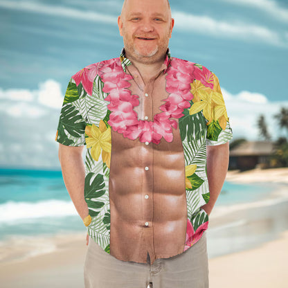 Funny Abs Hawaiian Shirt Tropical Aloha Beach Shirt