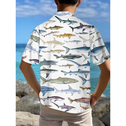 Shark Hawaiian Shirt: Tropical Beach Aloha Shirt