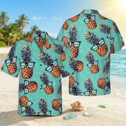 Pineapple Hawaiian Shirt, Sunglasses Fruit Aloha Shirt