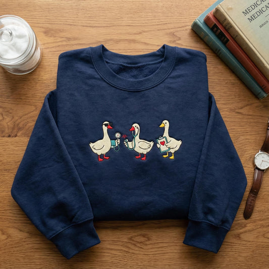 Embroidered Scrub Life Goose Sweatshirt