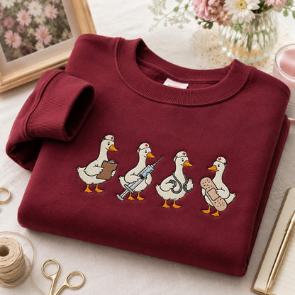 Medical Duck Embroidered Sweatshirt