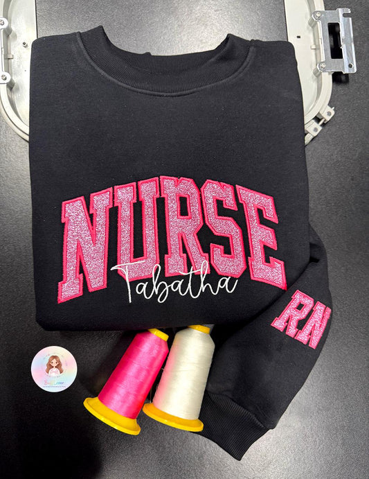 Custom Glitter Nurse Sweatshirt