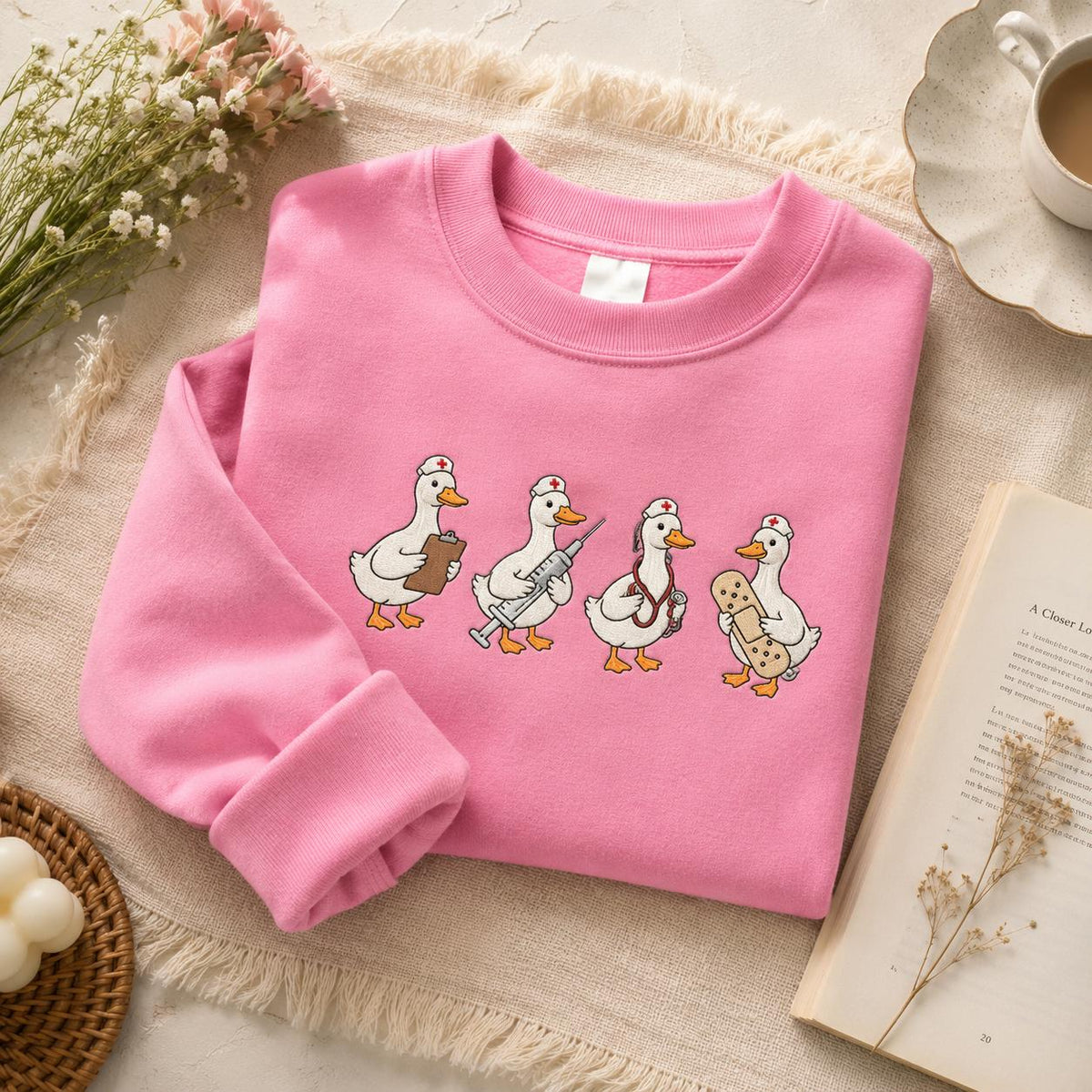 Medical Duck Embroidered Sweatshirt