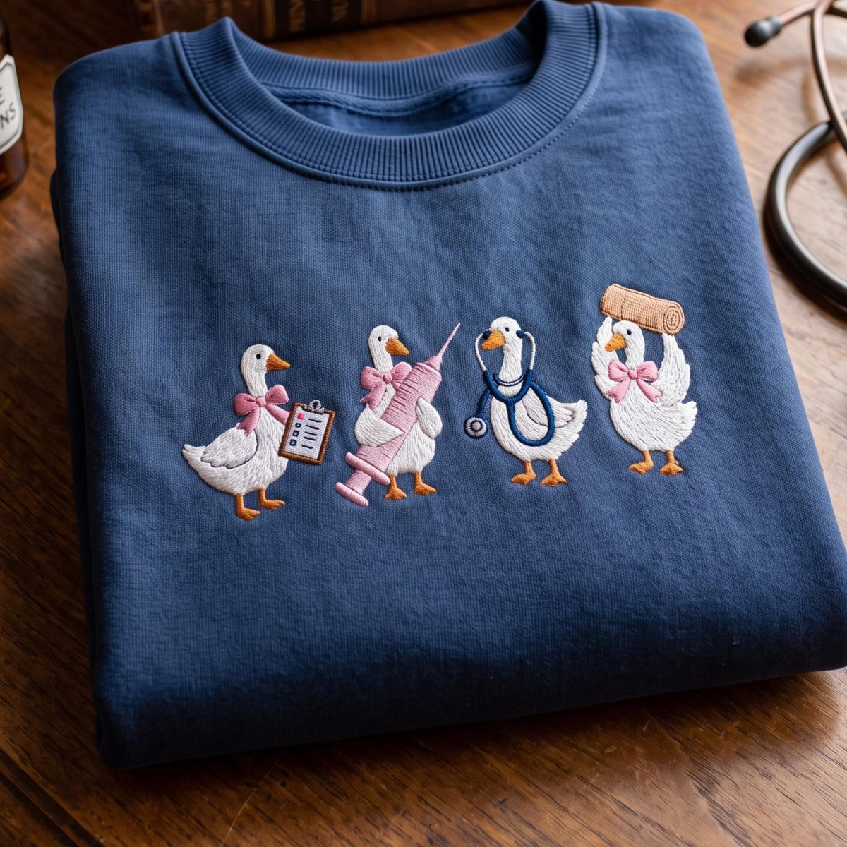 Embroidered Medical Duck Sweatshirt