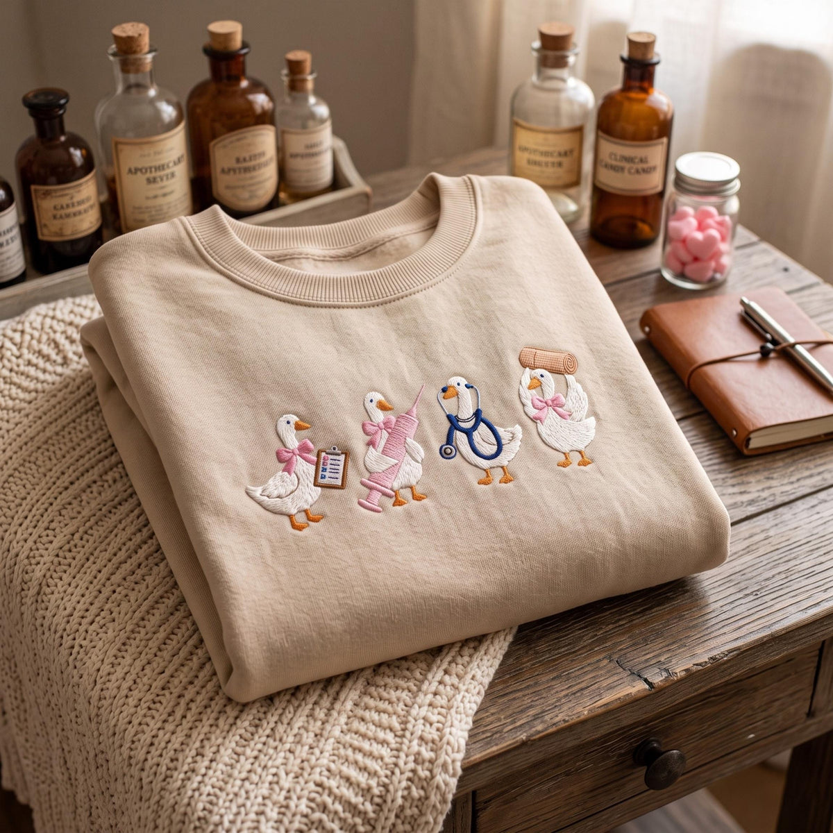 Embroidered Medical Duck Sweatshirt