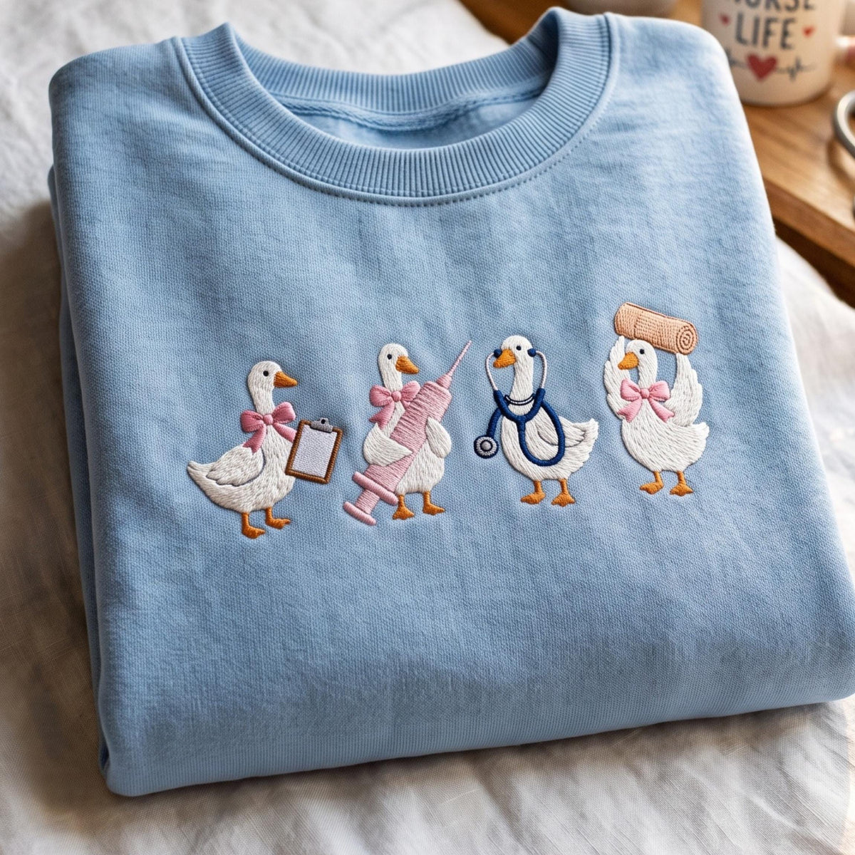 Embroidered Medical Duck Sweatshirt