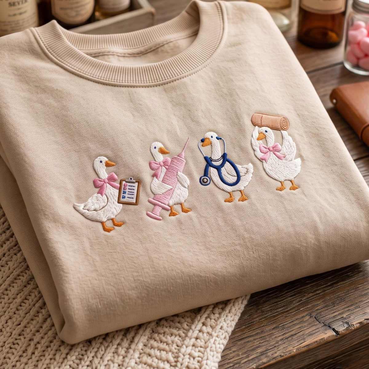 Embroidered Medical Duck Sweatshirt