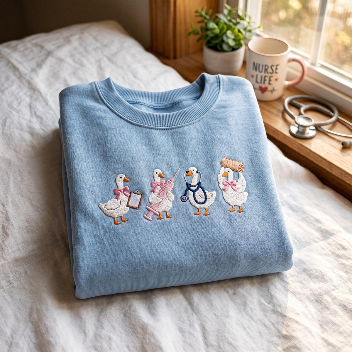 Embroidered Medical Duck Sweatshirt