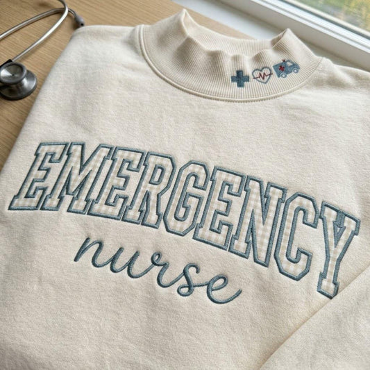 Emergency Nurse Mock Neck Sweatshirt