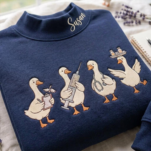 Personalized Nurse Goose Mock Neck Sweatshirt