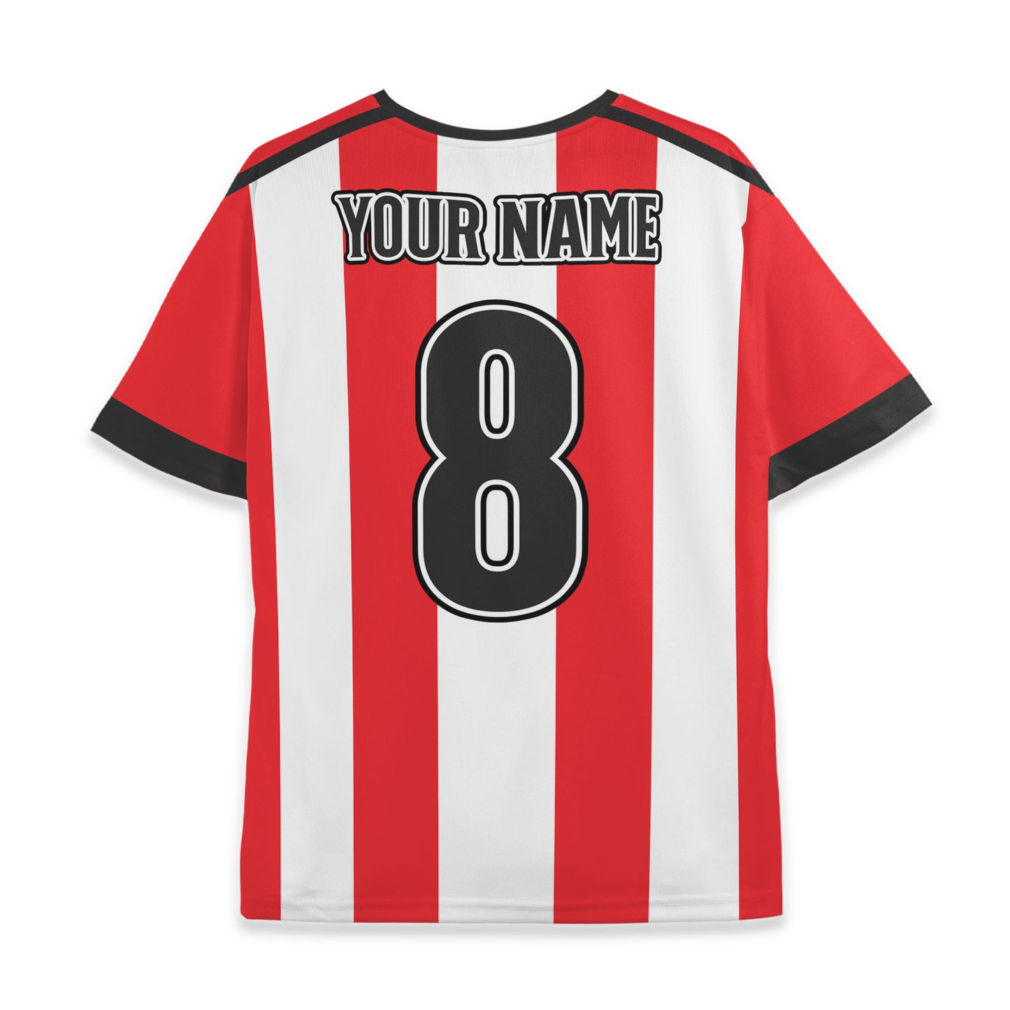 Custom Team Red and White Bold Stripe Soccer Jersey