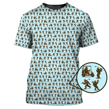 Crazy Golf Pattern Shirt, Bigfoot Golf Polo Shirt