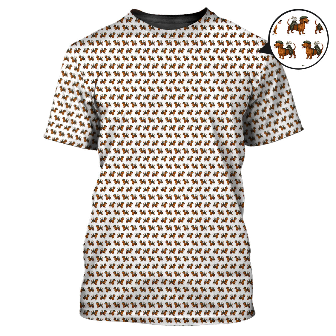 Dachshund Pattern Golf Polos