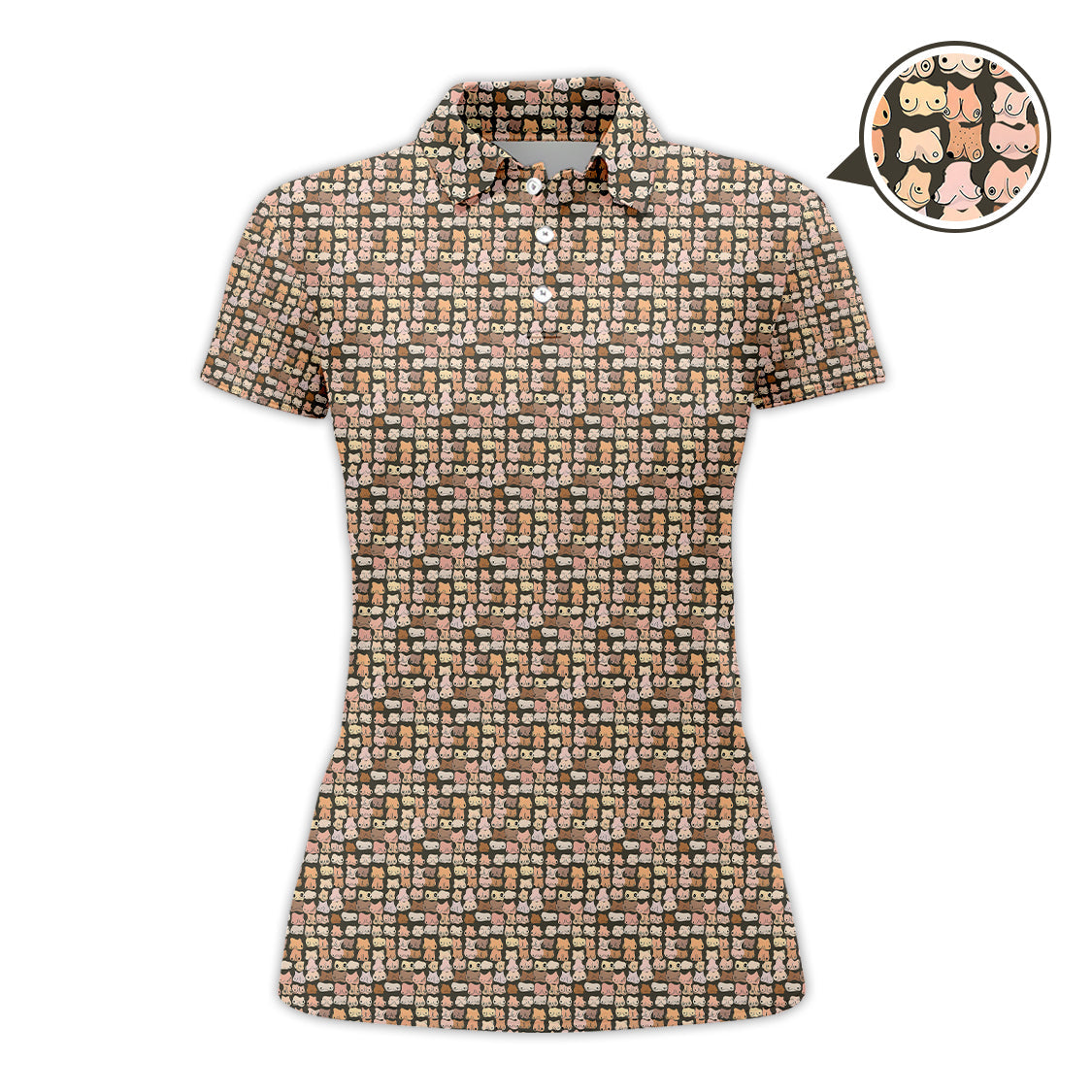 Boob Pattern Golf Polos for Men