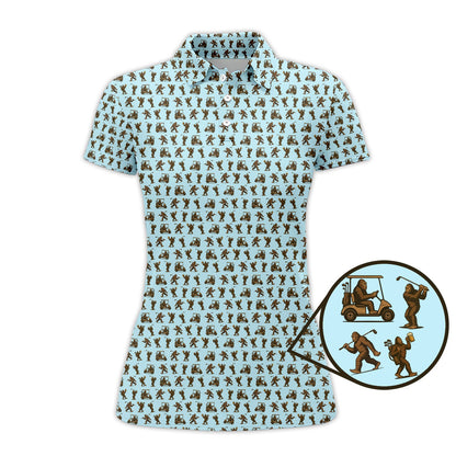 Crazy Golf Pattern Shirt, Bigfoot Golf Polo Shirt
