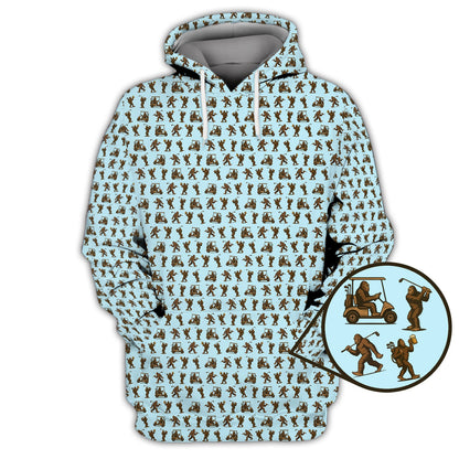Crazy Golf Pattern Shirt, Bigfoot Golf Polo Shirt