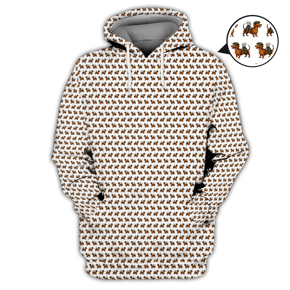 Dachshund Pattern Golf Polos