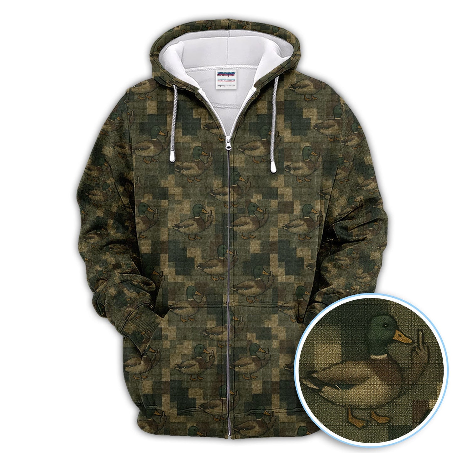 Mallard Duck Camo Polos For Men, Waterfowl Pattern Shirt