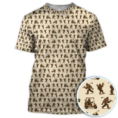Crazy Golf Pattern Shirt, Bigfoot Golf Polo Shirt