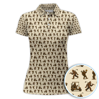 Crazy Golf Pattern Shirt, Bigfoot Golf Polo Shirt