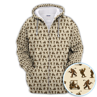 Crazy Golf Pattern Shirt, Bigfoot Golf Polo Shirt