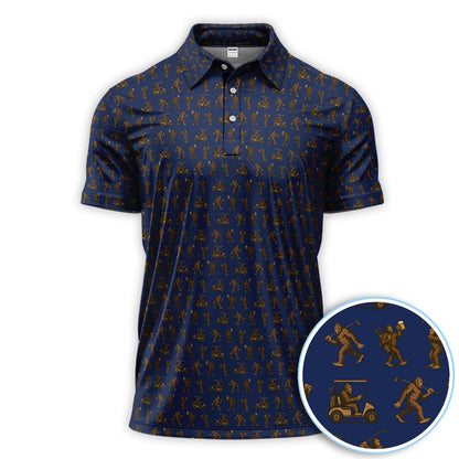 Crazy Golf Pattern Shirt, Bigfoot Golf Polo Shirt