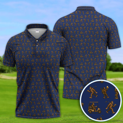 Crazy Golf Pattern Shirt, Bigfoot Golf Polo Shirt