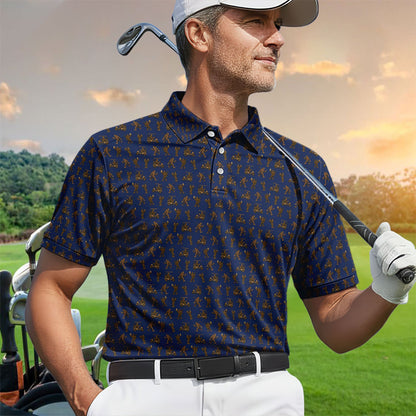 Crazy Golf Pattern Shirt, Bigfoot Golf Polo Shirt