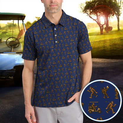 Crazy Golf Pattern Shirt, Bigfoot Golf Polo Shirt