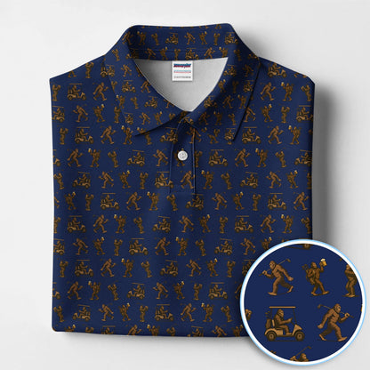 Crazy Golf Pattern Shirt, Bigfoot Golf Polo Shirt
