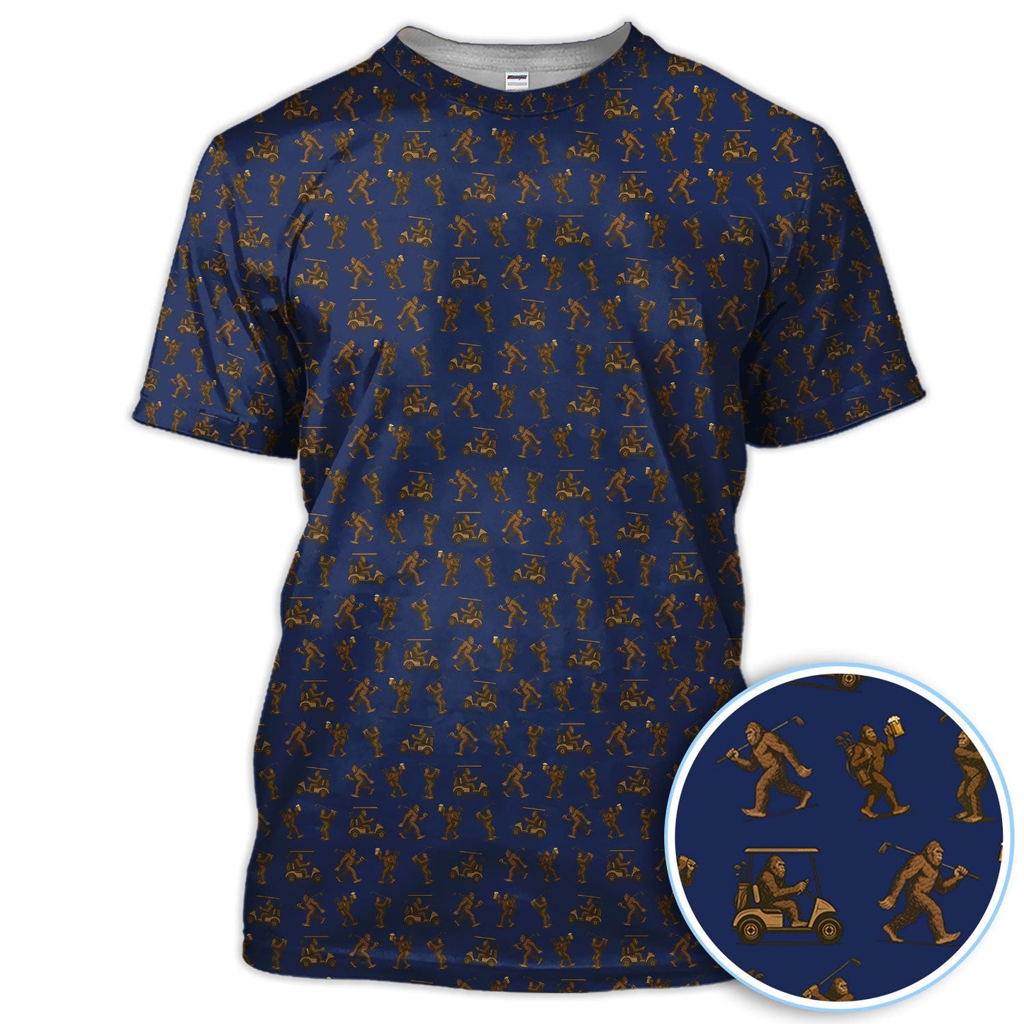 Crazy Golf Pattern Shirt, Bigfoot Golf Polo Shirt