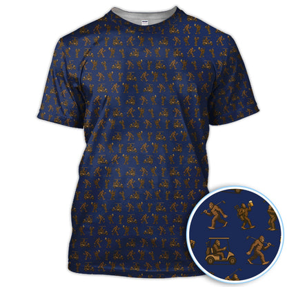 Crazy Golf Pattern Shirt, Bigfoot Golf Polo Shirt