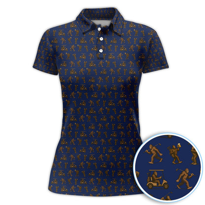 Crazy Golf Pattern Shirt, Bigfoot Golf Polo Shirt
