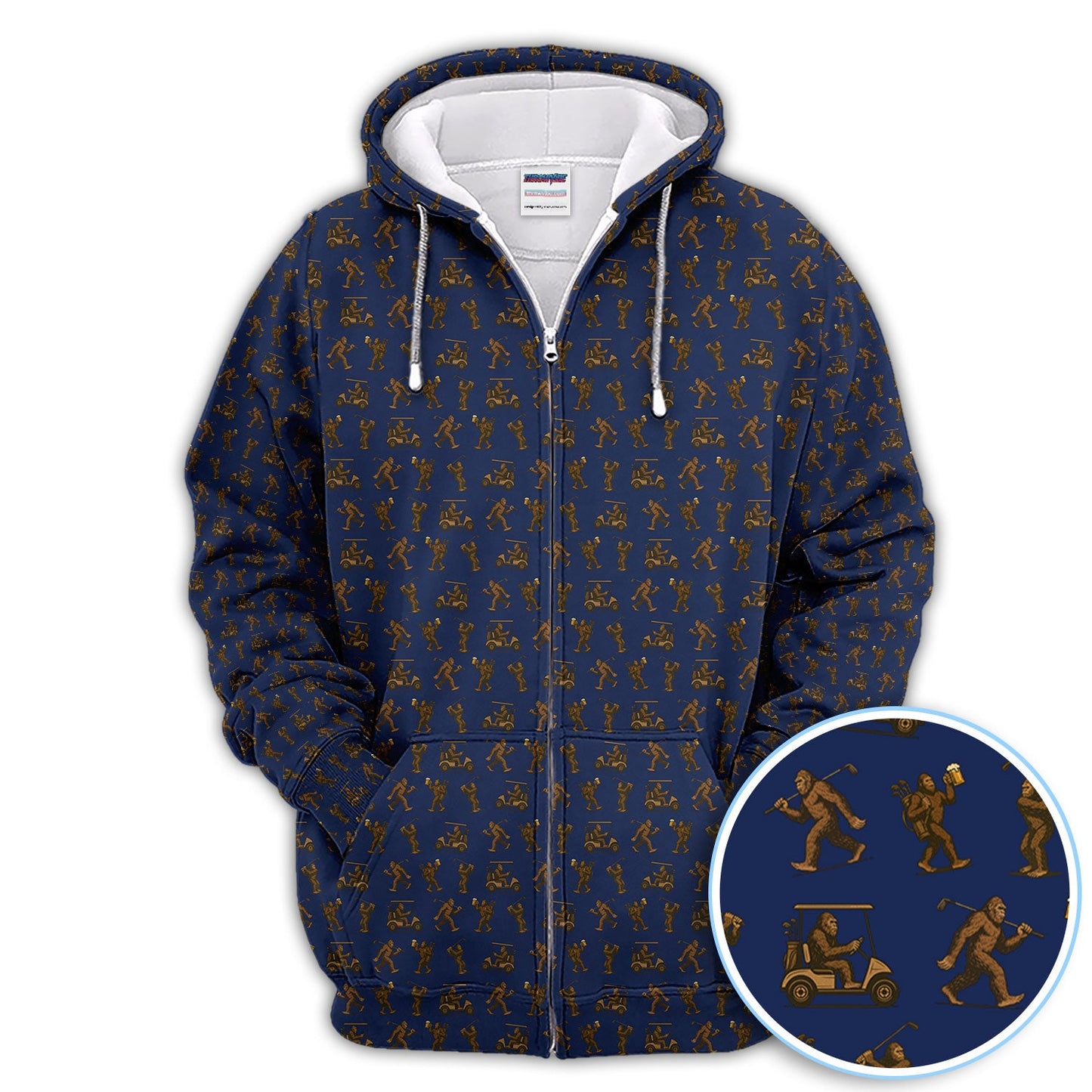 Crazy Golf Pattern Shirt, Bigfoot Golf Polo Shirt