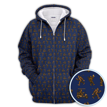 Crazy Golf Pattern Shirt, Bigfoot Golf Polo Shirt
