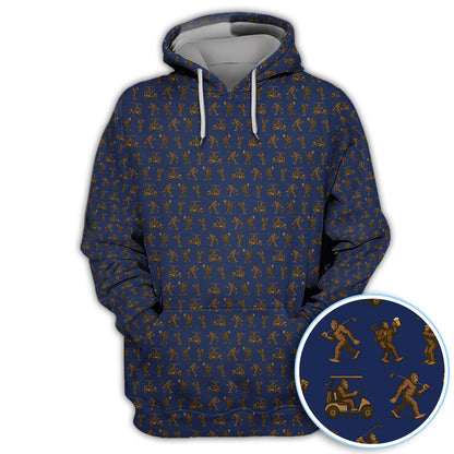Crazy Golf Pattern Shirt, Bigfoot Golf Polo Shirt