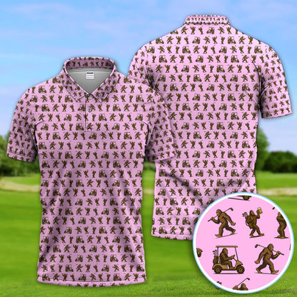Crazy Golf Pattern Shirt, Bigfoot Golf Polo Shirt