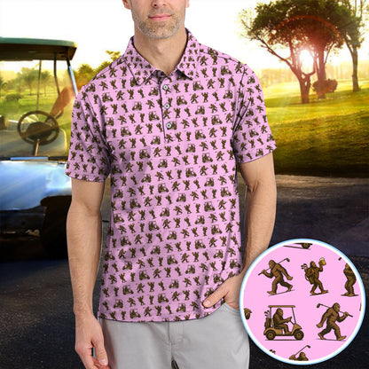Crazy Golf Pattern Shirt, Bigfoot Golf Polo Shirt