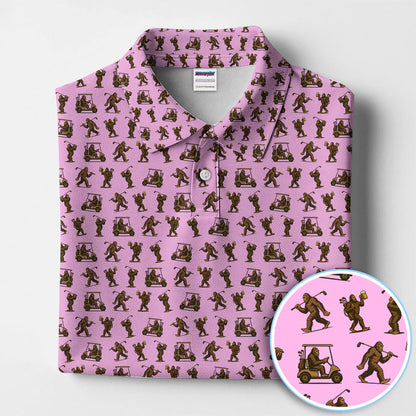 Crazy Golf Pattern Shirt, Bigfoot Golf Polo Shirt