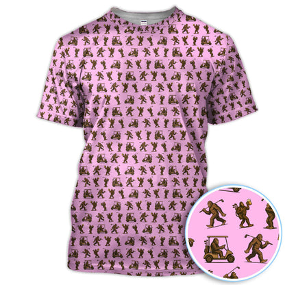Crazy Golf Pattern Shirt, Bigfoot Golf Polo Shirt