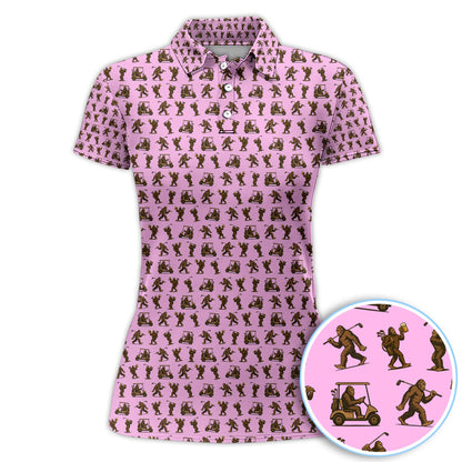 Crazy Golf Pattern Shirt, Bigfoot Golf Polo Shirt