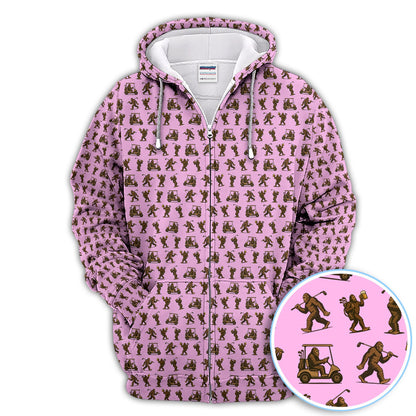Crazy Golf Pattern Shirt, Bigfoot Golf Polo Shirt